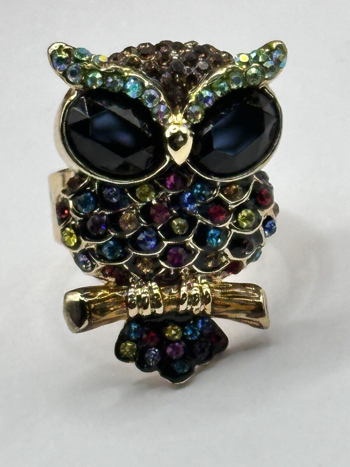 Vintage Butler And Wilson Multicoloured Adjustable Owl Ring