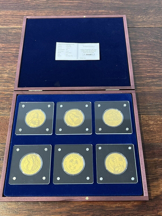 24ct Gold 6 Coin Da Vinci Collectors Set. No 1687 Of 5000