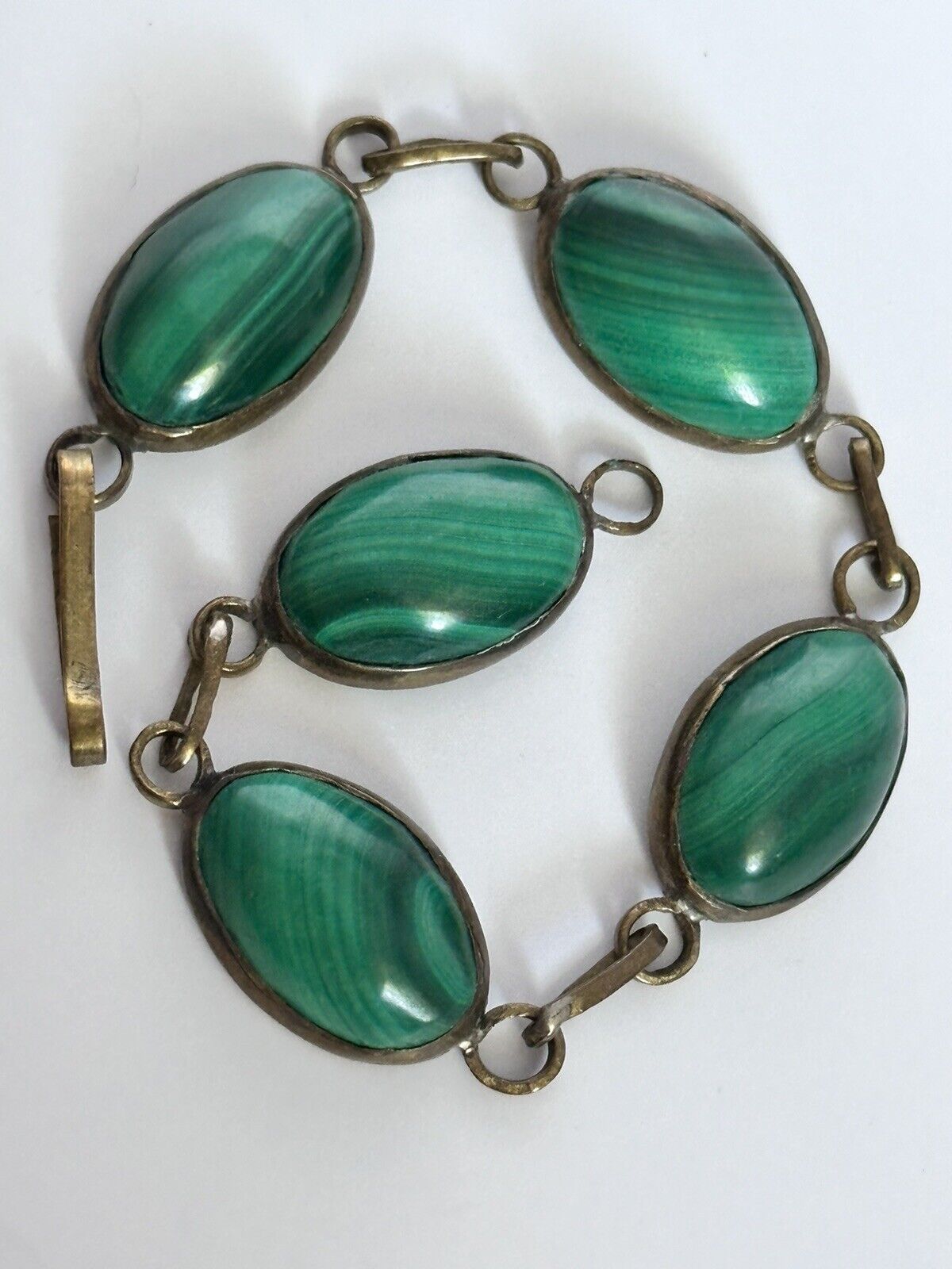 Vintage Malachite Cabochon Bracelet