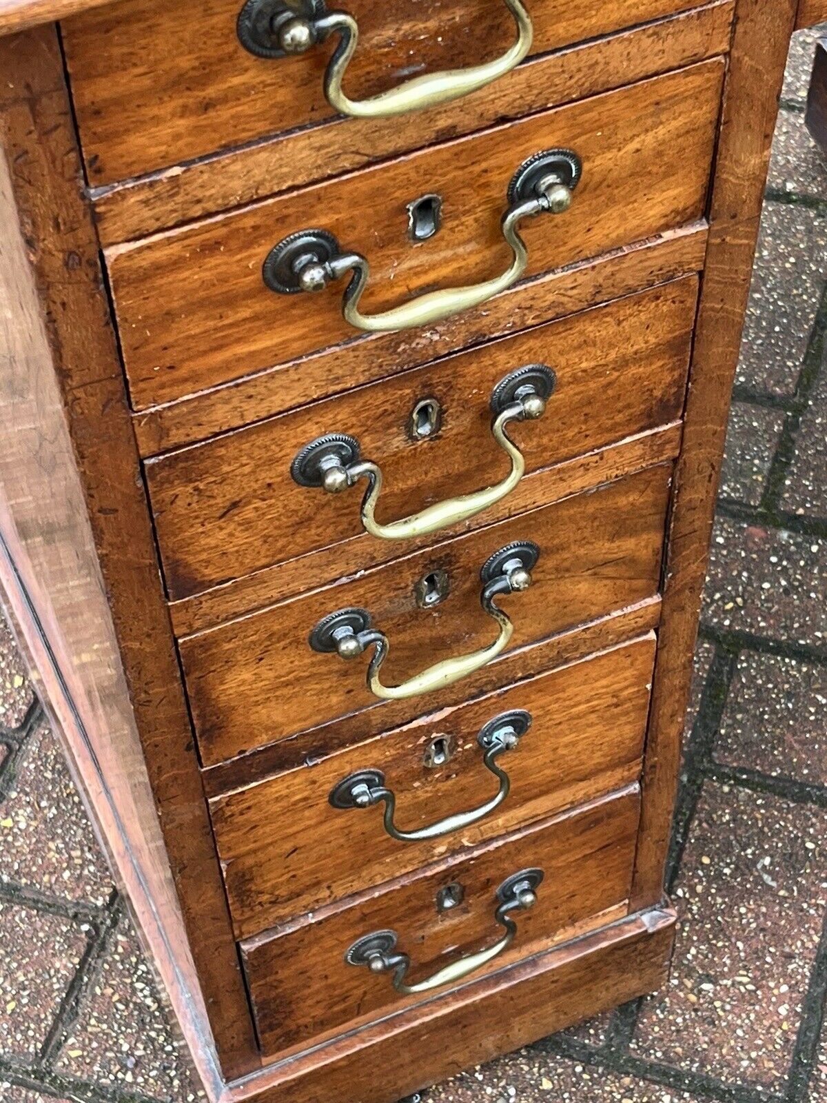 George III Mahogany Desk. Superb Proportions.