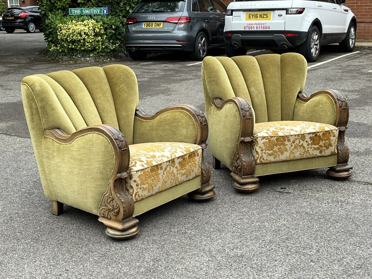 Cloudback Armchairs Very Much Art Deco Inspired, Circa 1970 Mid-Century