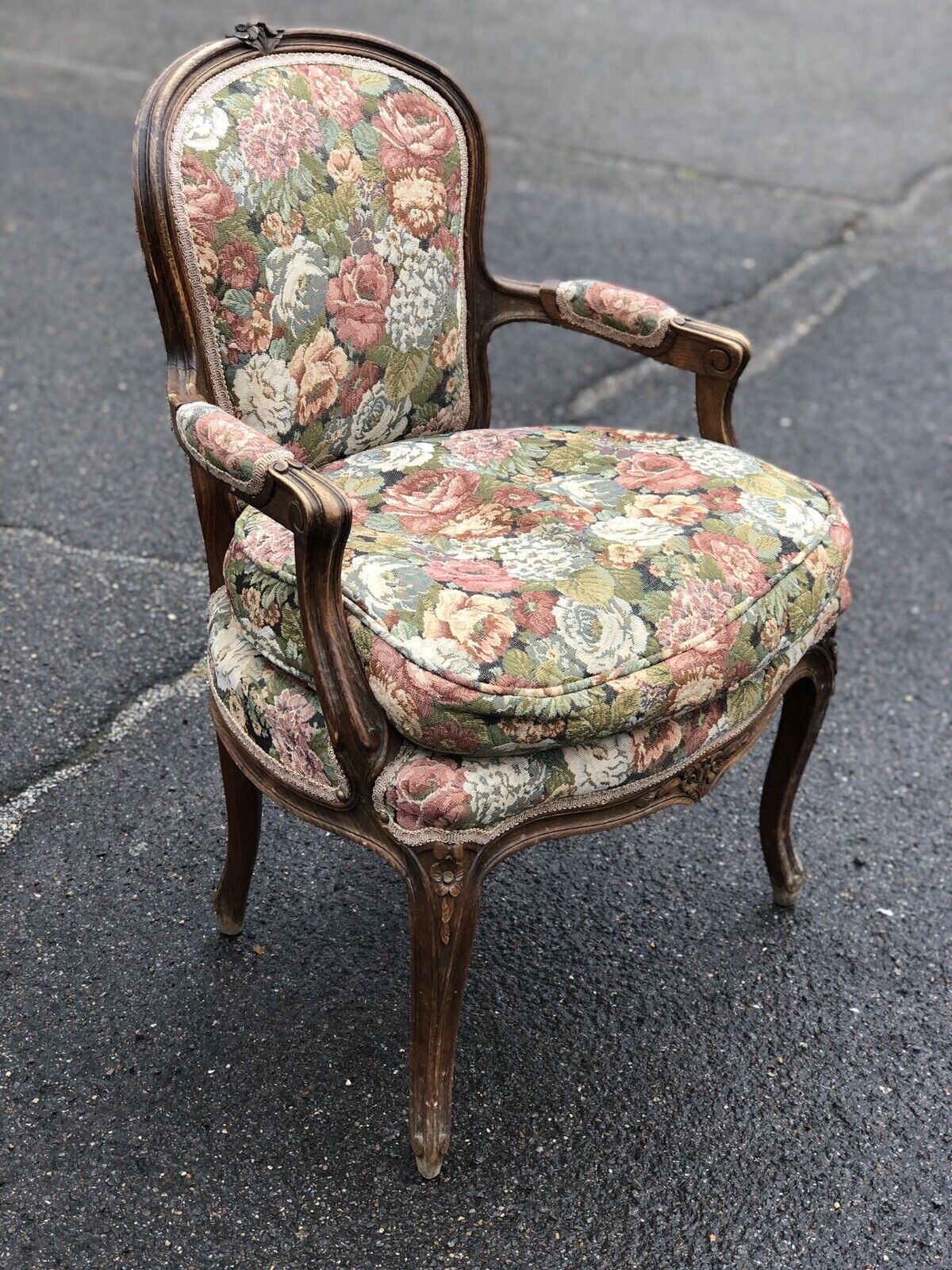 French Armchair With Tapestry Upholstery