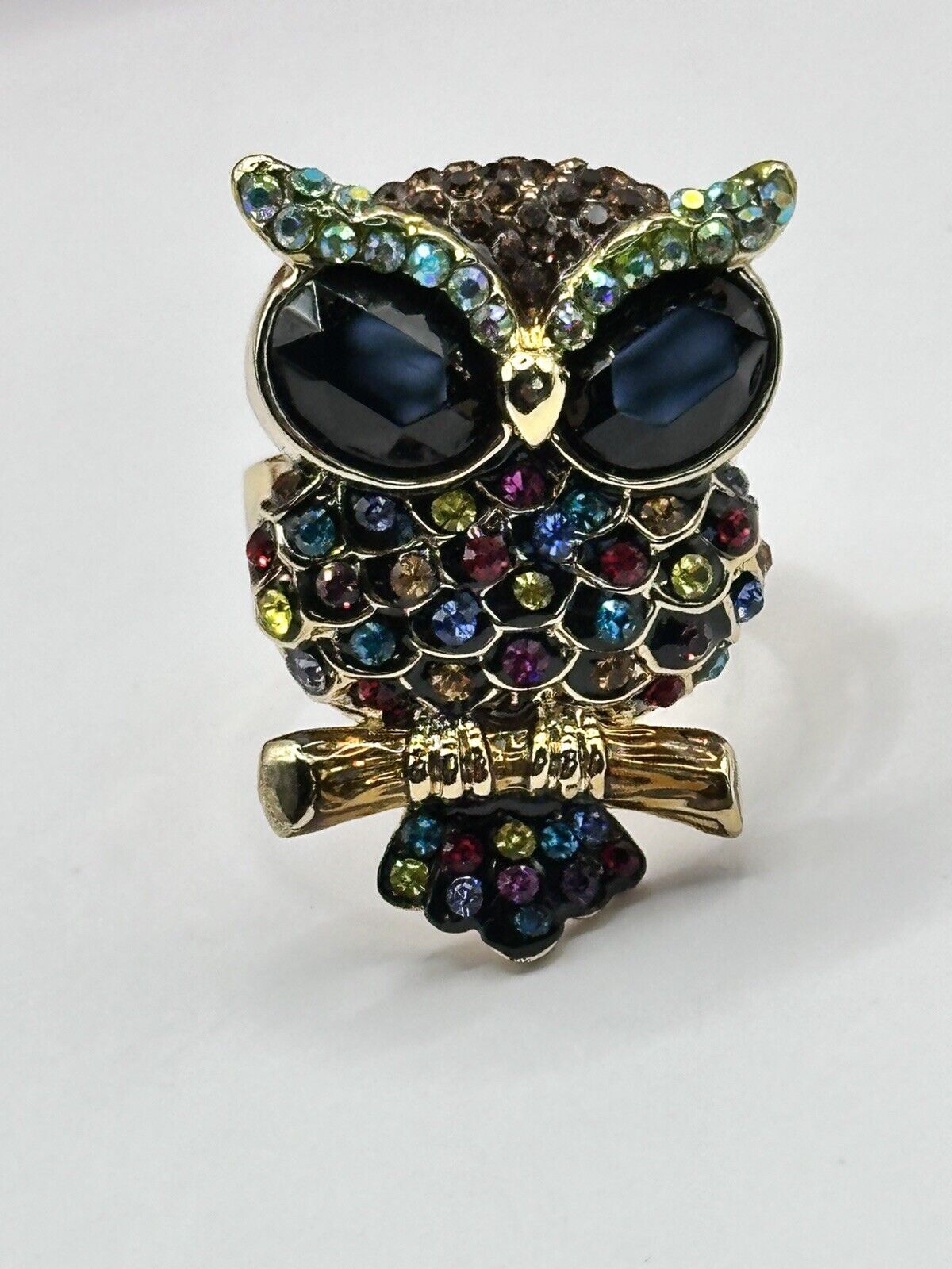 Vintage Butler And Wilson Multicoloured Adjustable Owl Ring