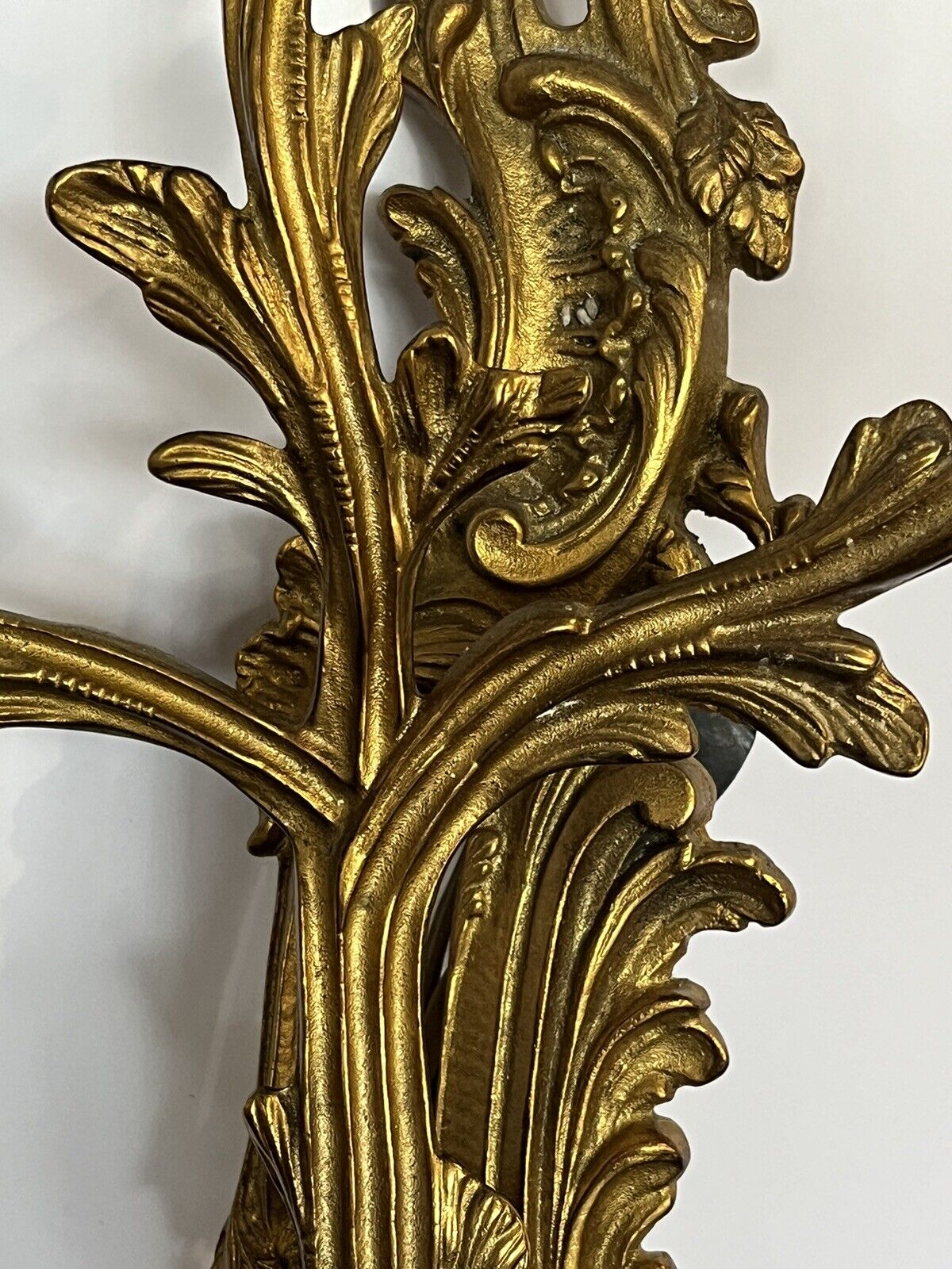 Brass Wall Sconce. Antique French Style Wall Light.