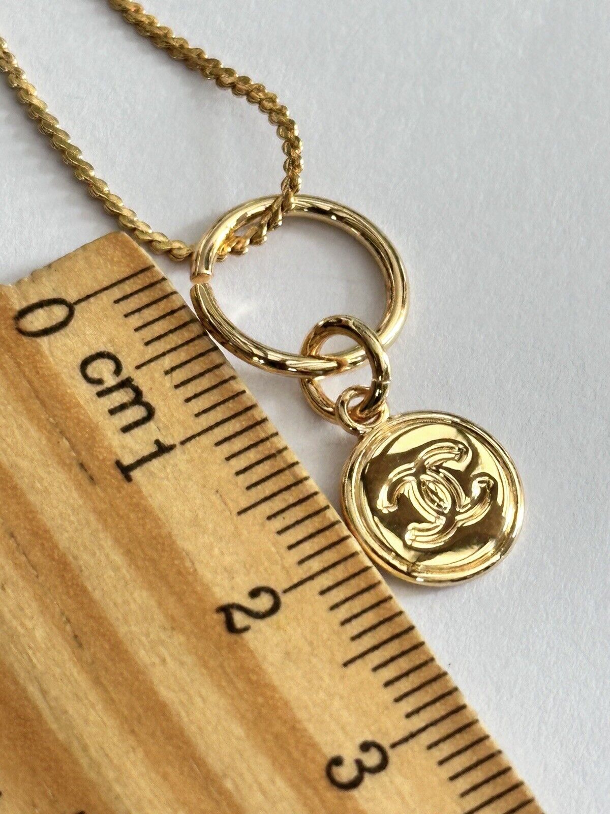 Genuine Chanel Charm Pendant Reworked On New 18ct Gold Plated Chain