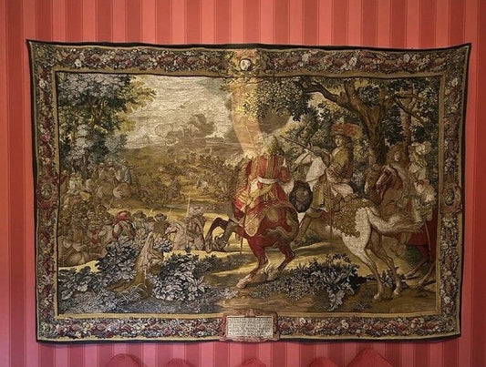 Huge Wall Tapestry:- Defeat Of Spanish Army By Troops Of Louis XVI. 261 X 178cms