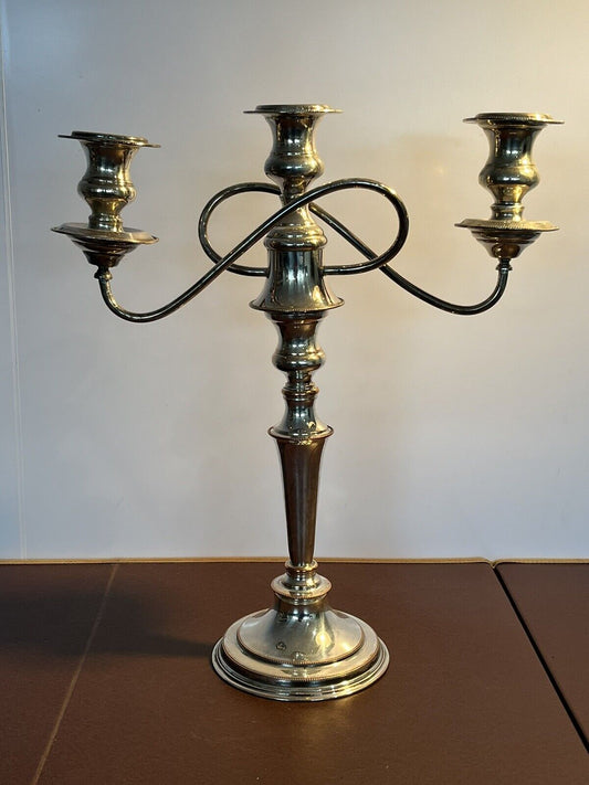 Silver Plate Candelabra. Large and Impressive. Top Comes Off To Use Single