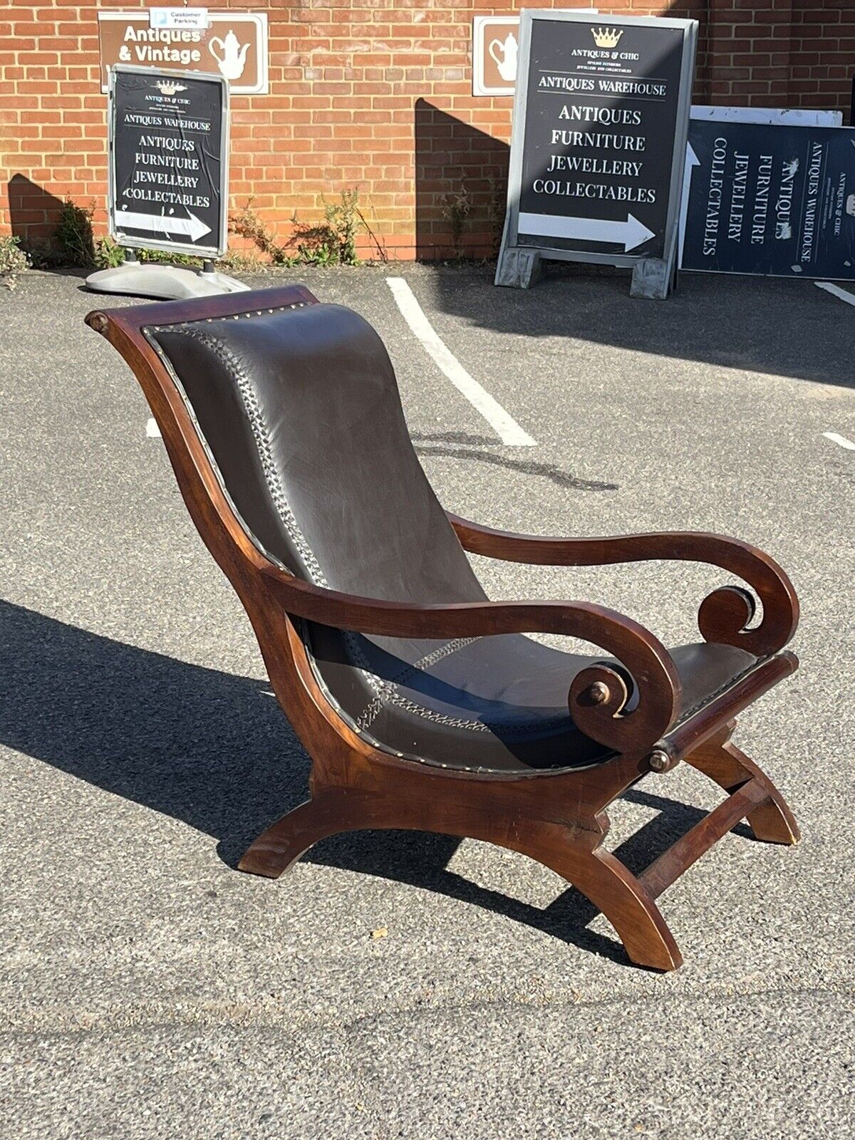 Brown Leather Armchair, Superb Quality, Very Well Made Piece Of Furniture.