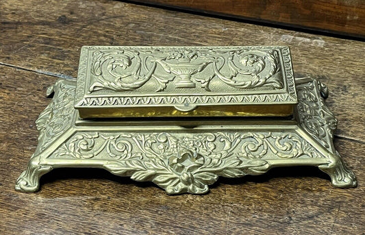 Brass Desk Stamp Box