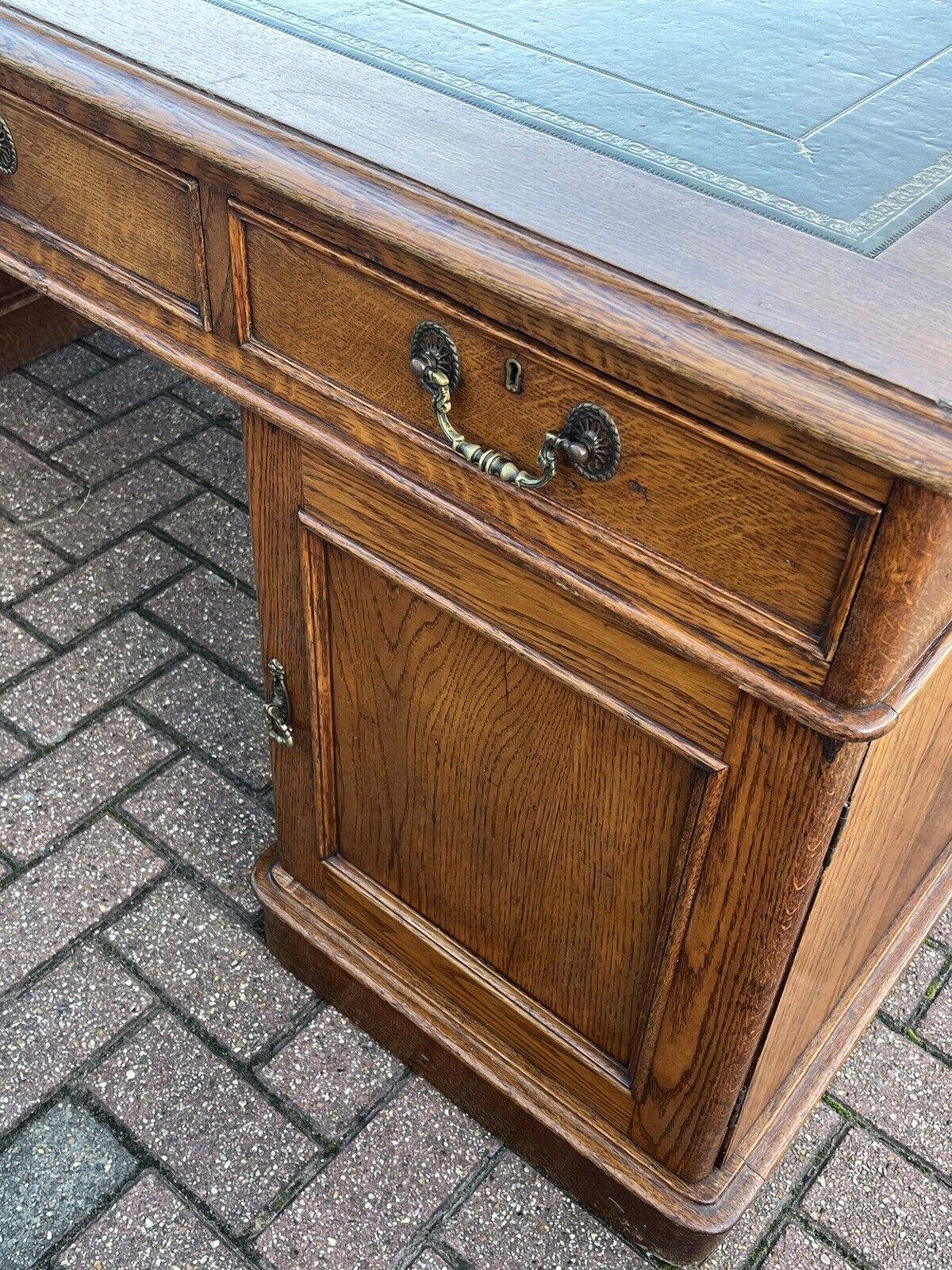 Victorian Mahogany 6x4ft  Double Sided Oak Partners Desk