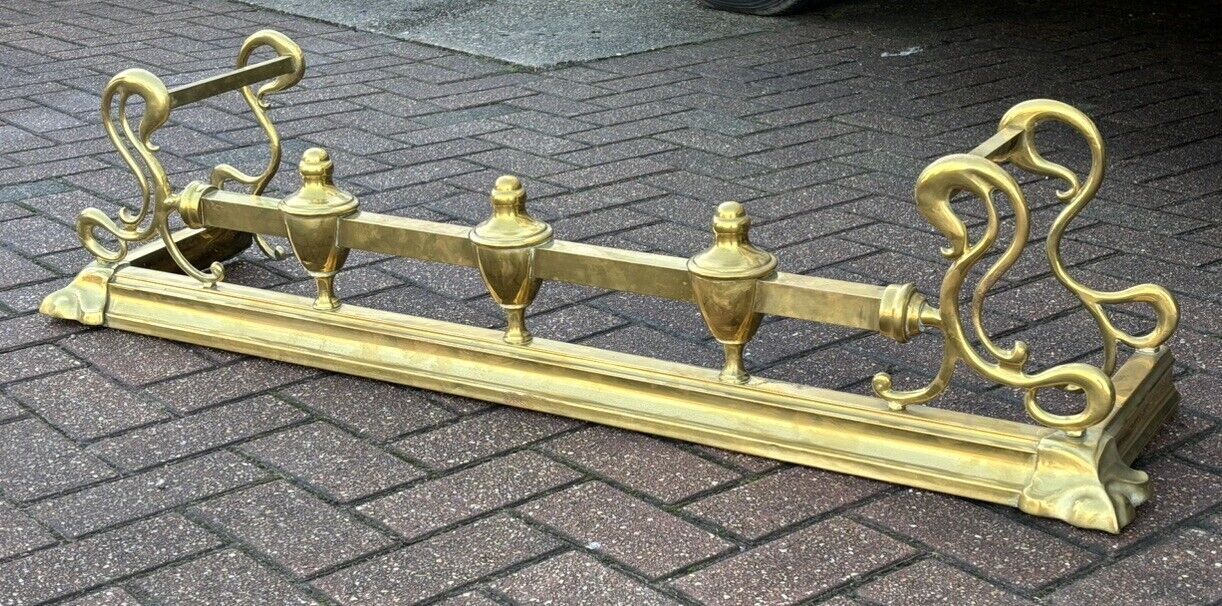 Victorian Brass Fender For A Fireplace