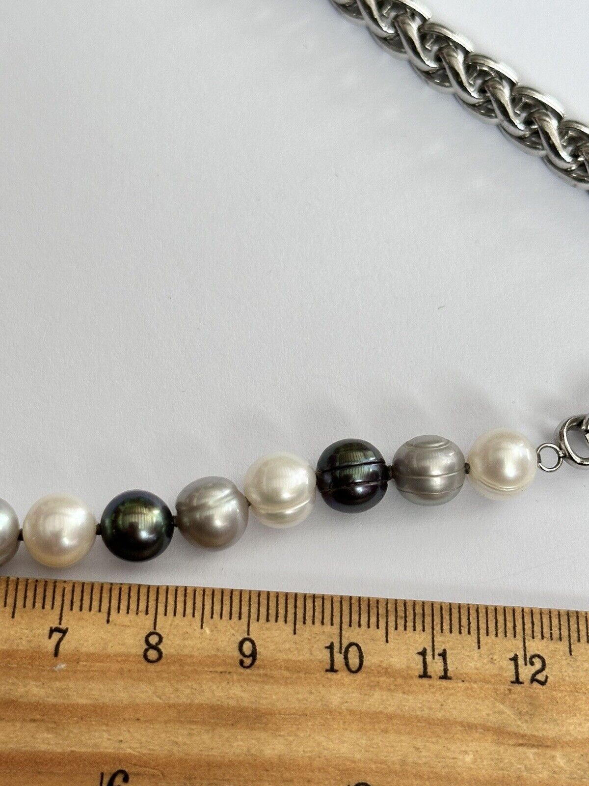 Vintage Rhodium Plated Freshwater Pearl Necklace