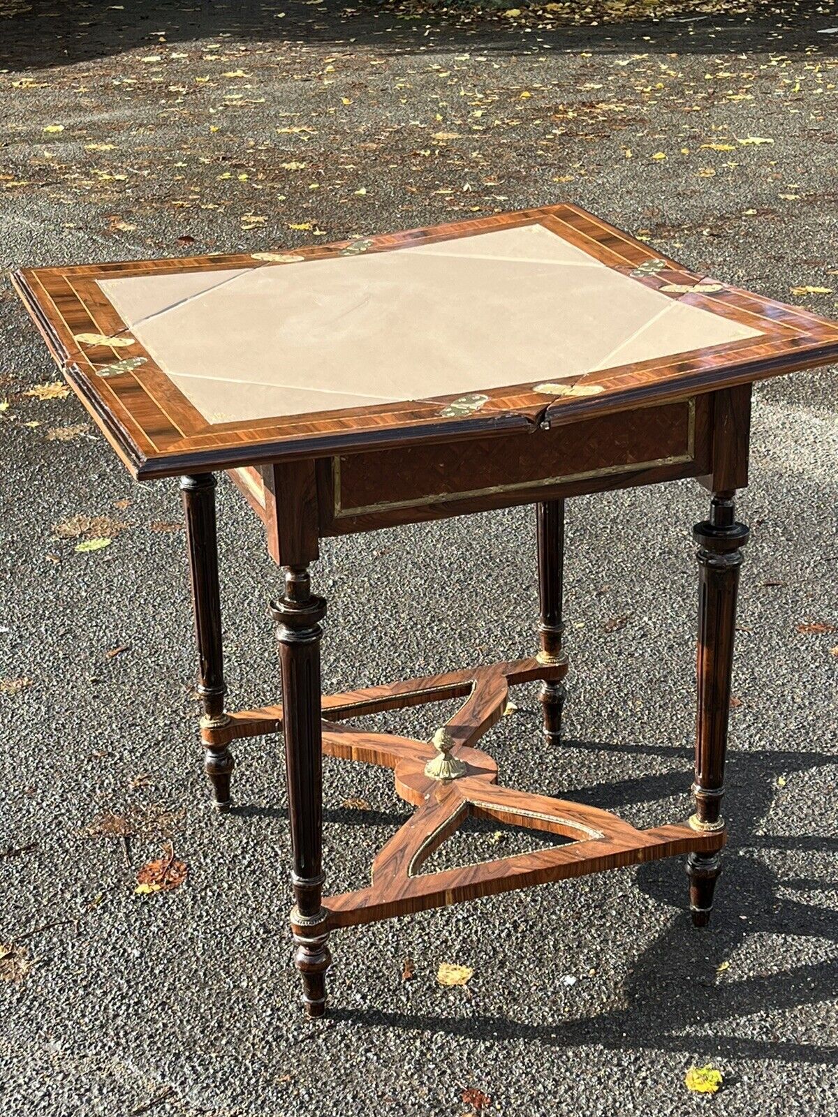 Chess & Games Table With Inlaid Top And Opening Playing Area.