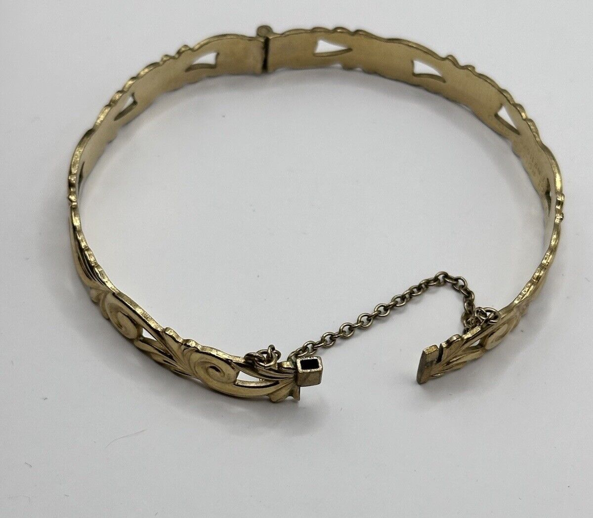 Vintage 9ct Rolled Gold Hinged Bracelet Safety Chain