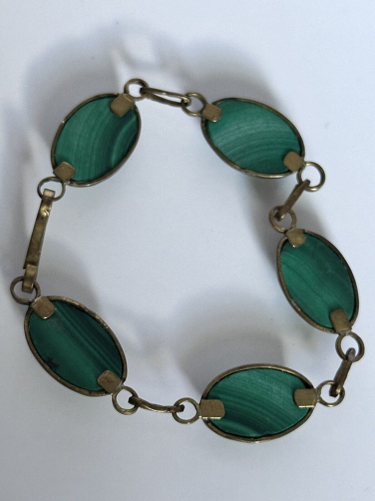 Vintage Malachite Cabochon Bracelet