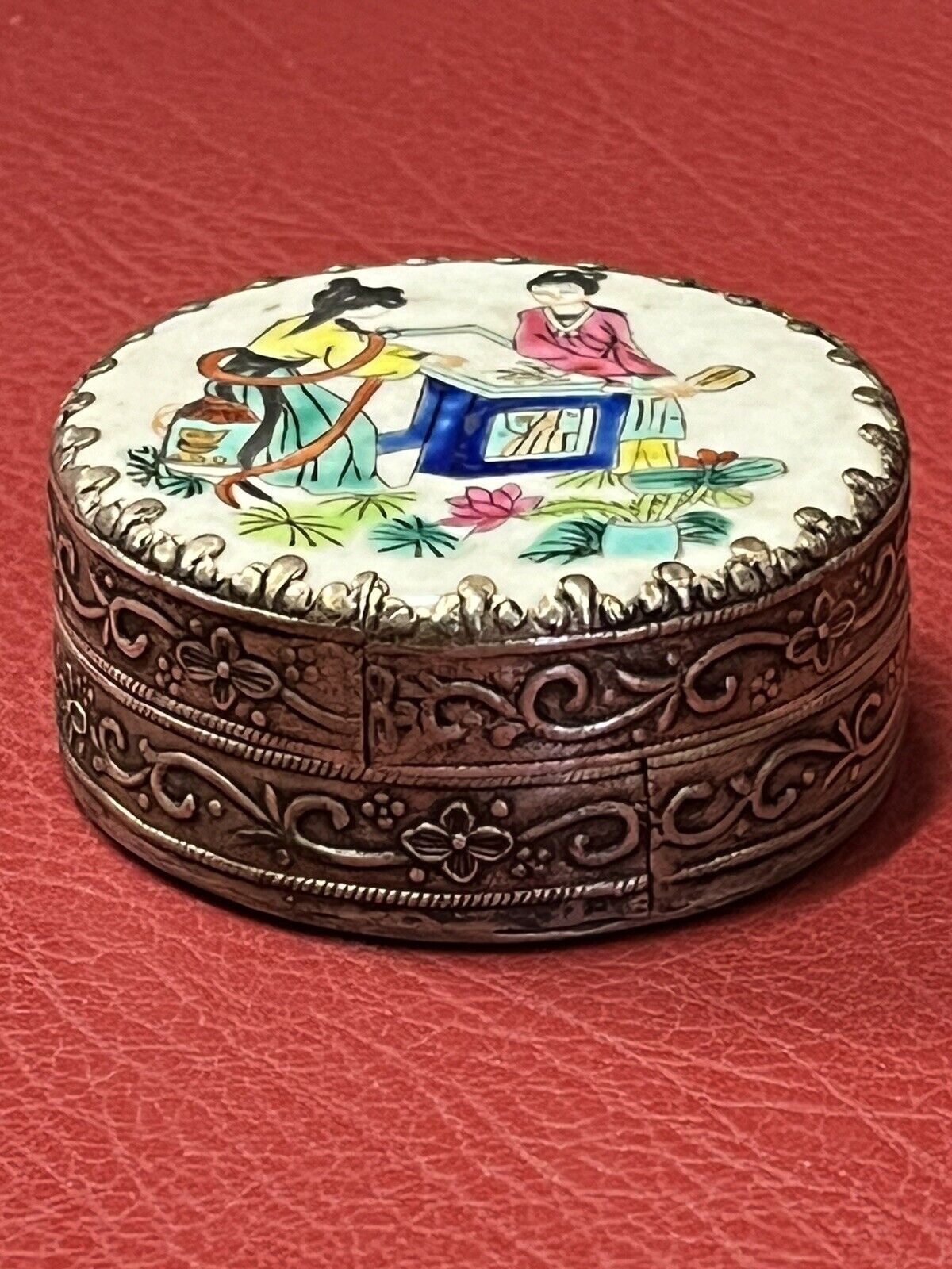 Japanese Silver Or Silver Plate Trinket Box