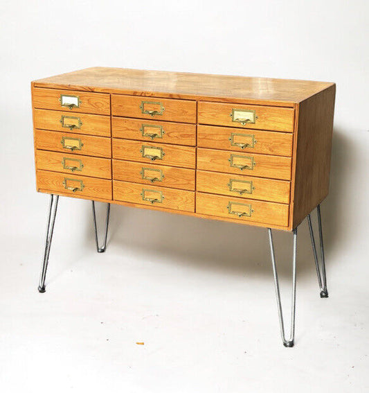 Mid Century Bank Of Collectors Drawers. 15 Drawers. Good Quality.