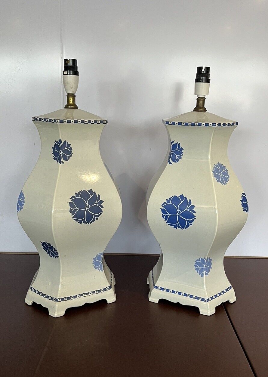 Pair Of Large Ceramic Table Lamps