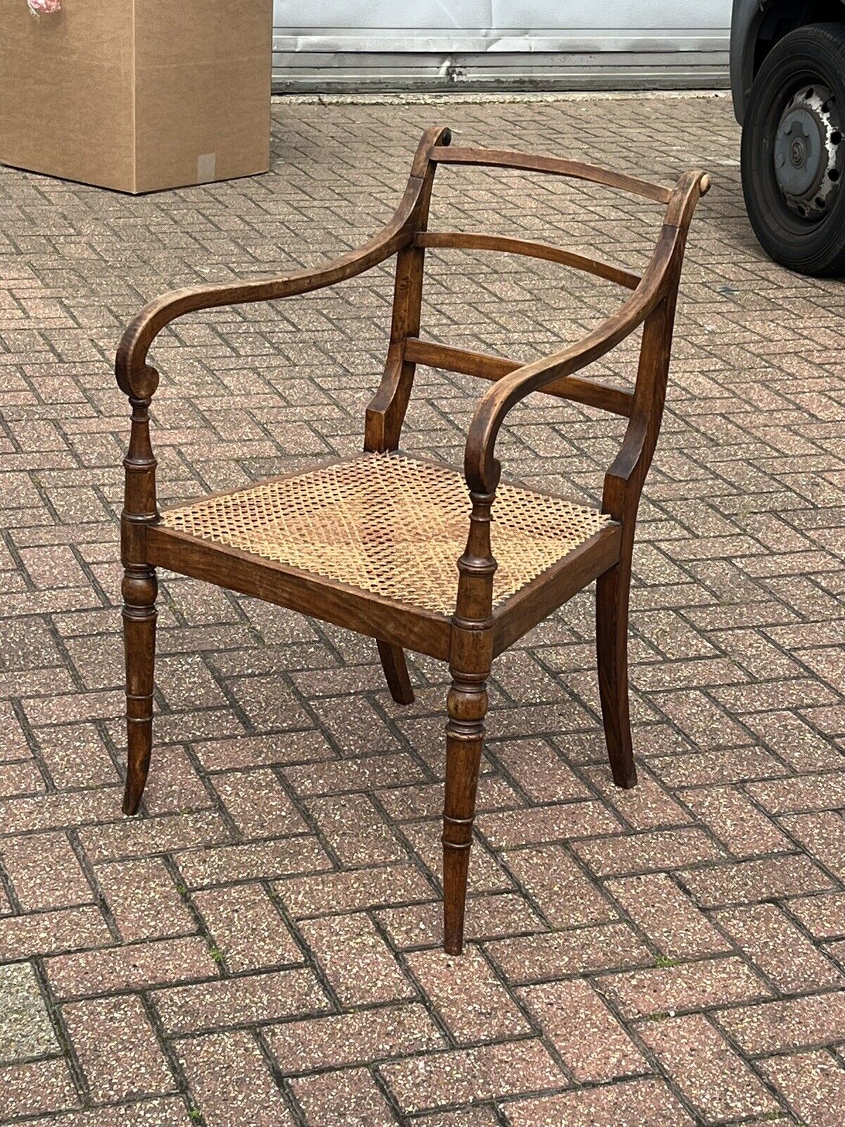 Georgian Mahogany Desk Chair, Armchair, Library Chair.