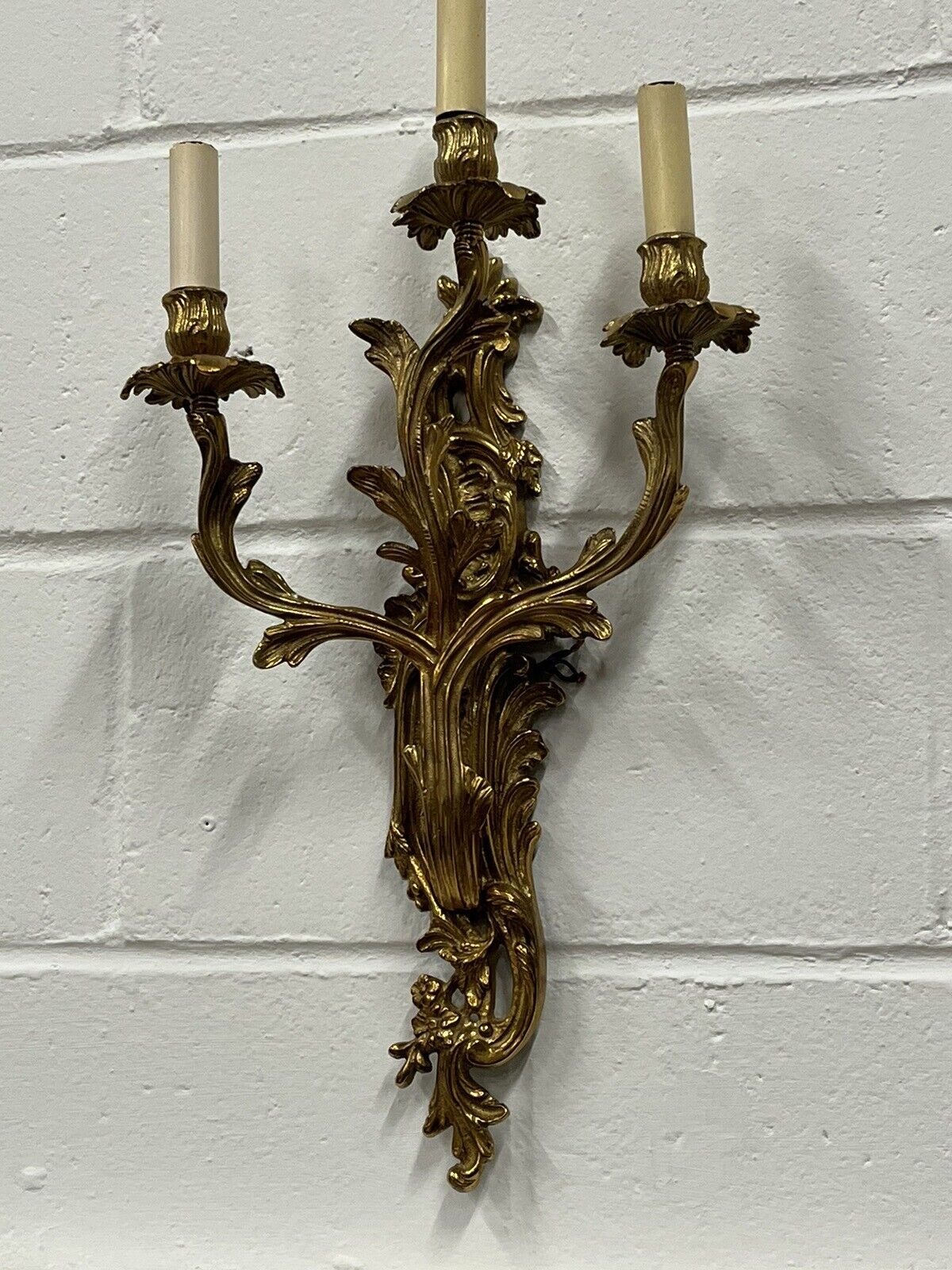 Brass Wall Sconce. Antique French Style Wall Light.