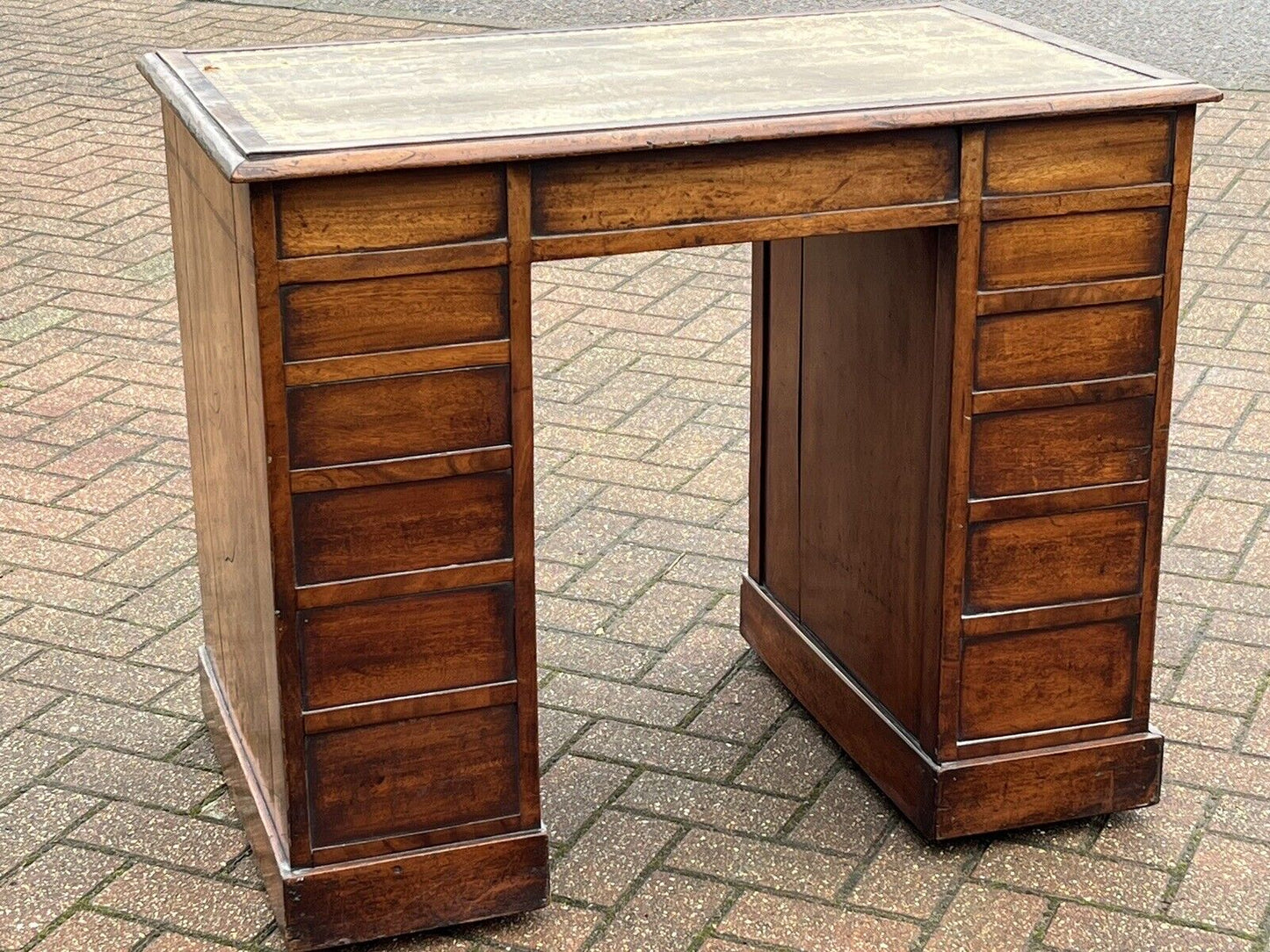 George III Mahogany Desk. Superb Proportions.