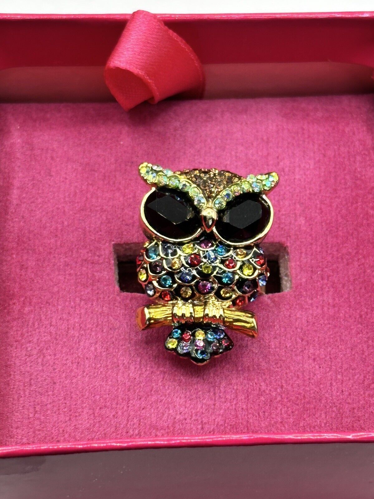 Vintage Butler And Wilson Multicoloured Adjustable Owl Ring