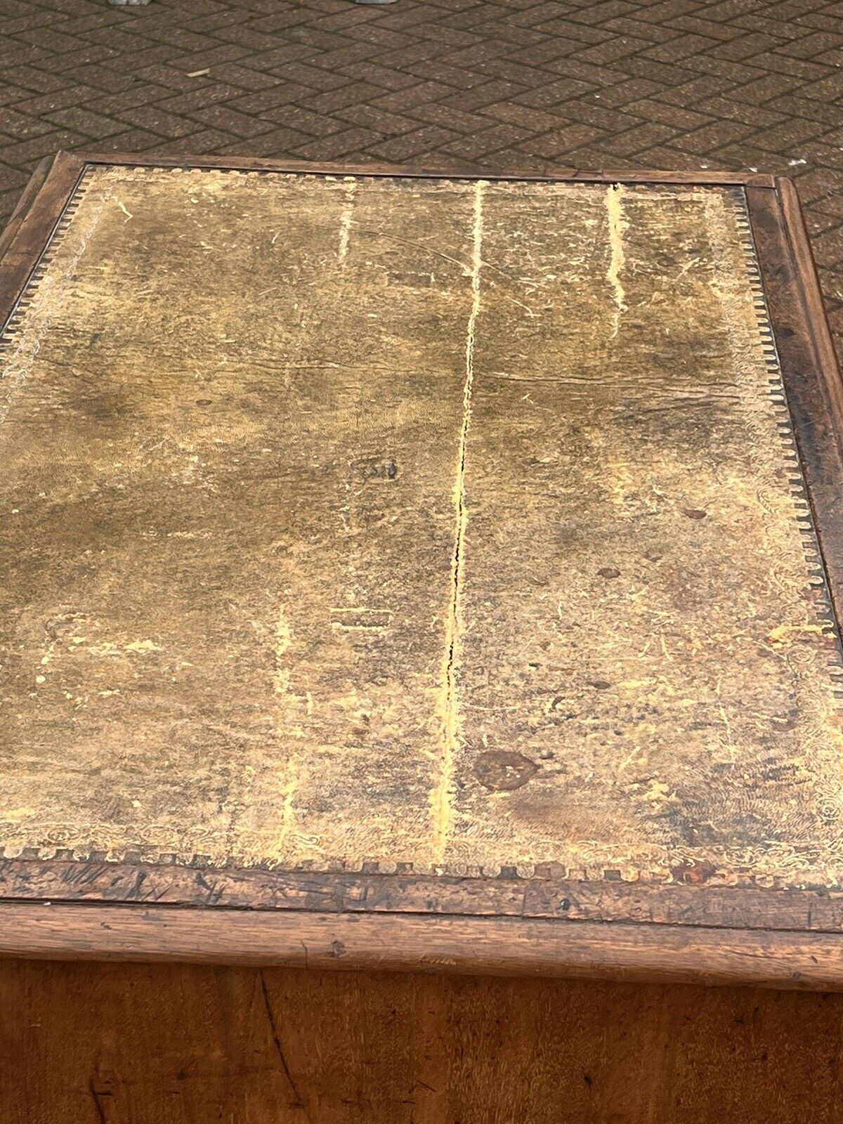 George III Mahogany Desk. Superb Proportions.