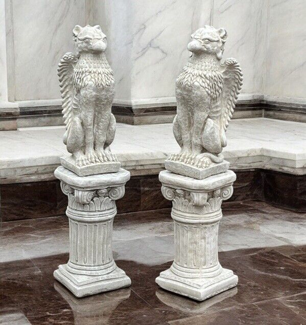 Pair Of Griffins On Architectural Columns