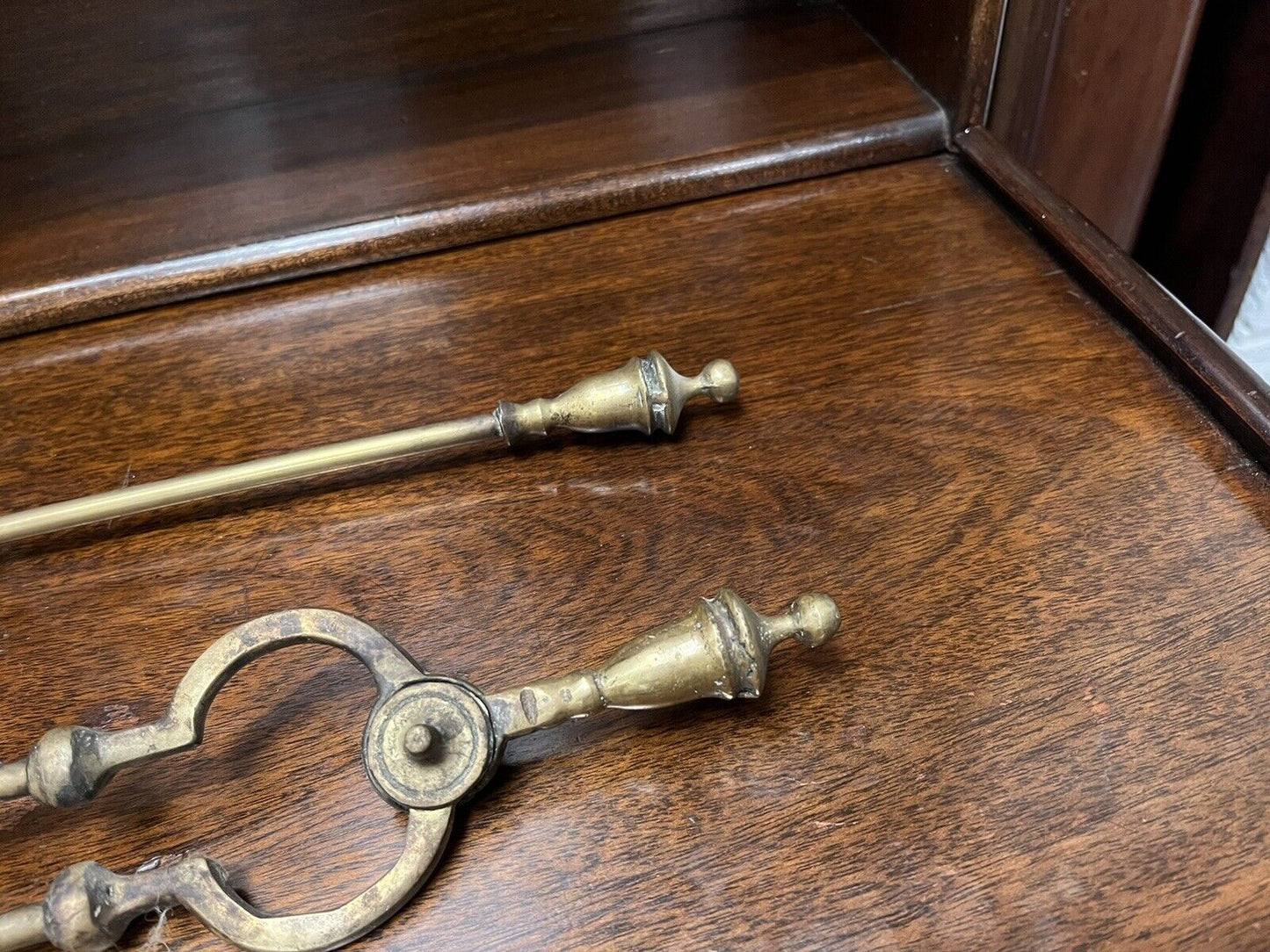 Victorian Brass Fireside Tools, Companion Set