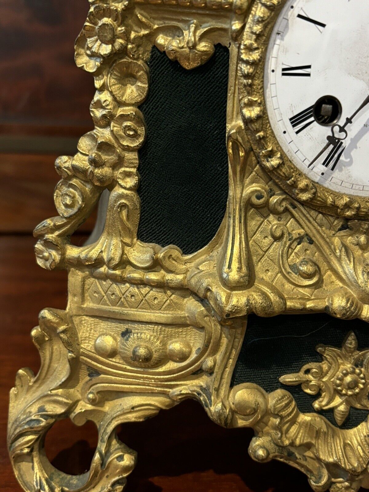 French Empire Antique Ormolu Clock, Chimes On A Bell