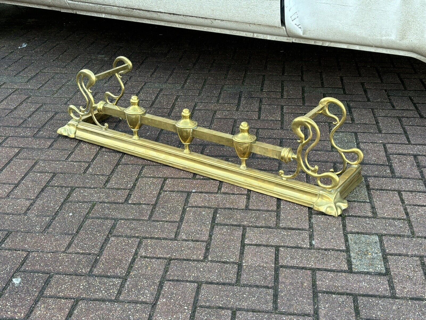 Victorian Brass Fender For A Fireplace