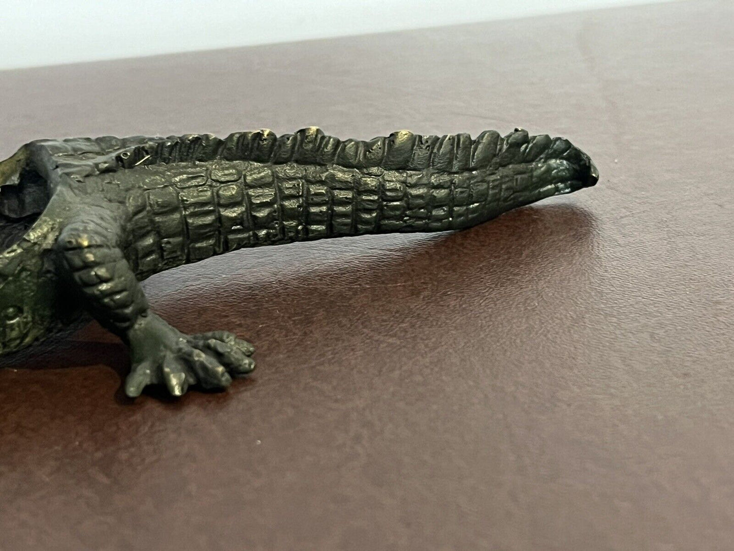 Cold Painted Bronze Crocodile / Alligator Pin Tray