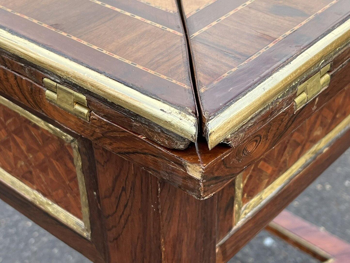 Chess & Games Table With Inlaid Top And Opening Playing Area.