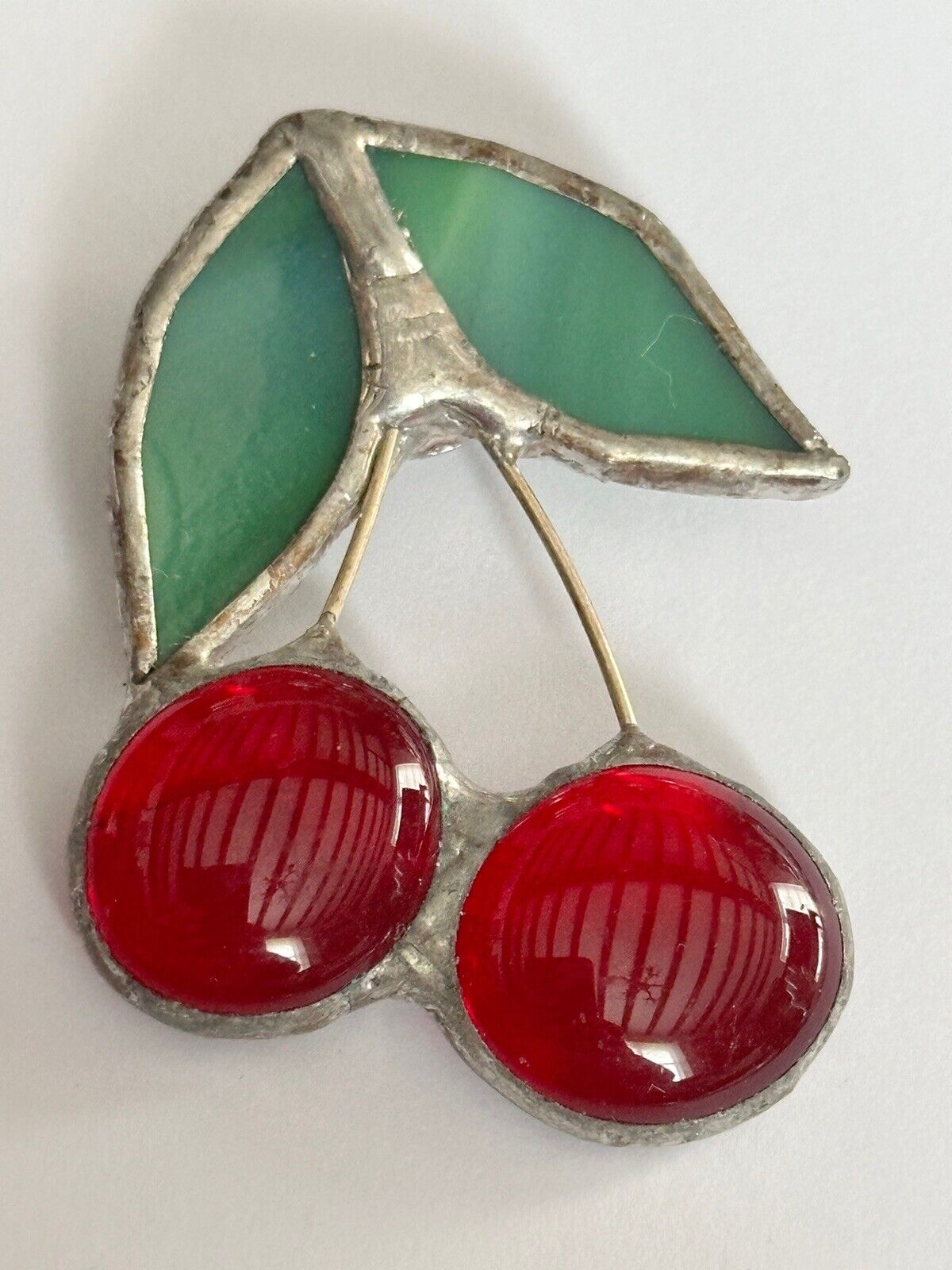 Vintage Glass Cherries Statement Brooch