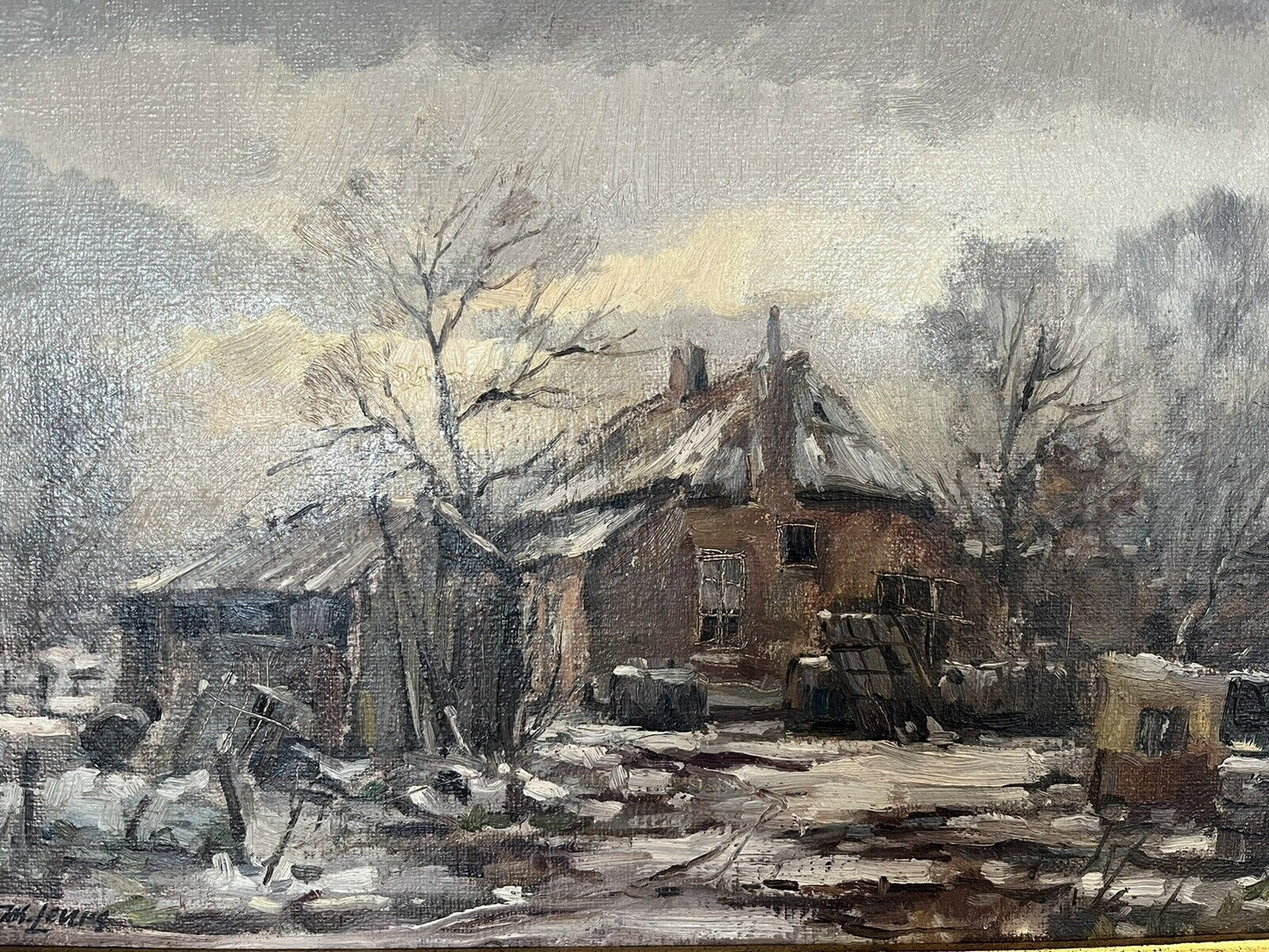 Rag N Bone Man's House. Signed Oil On Canvas In Original Frame.