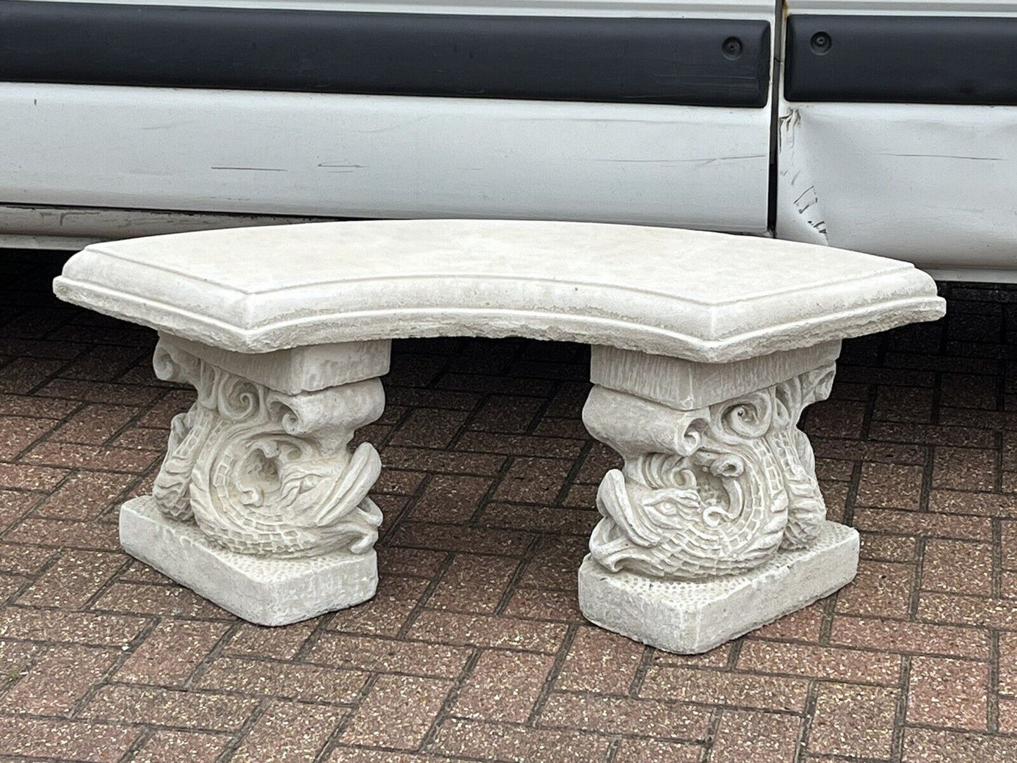 Garden Bench Decorated With Koi Carp