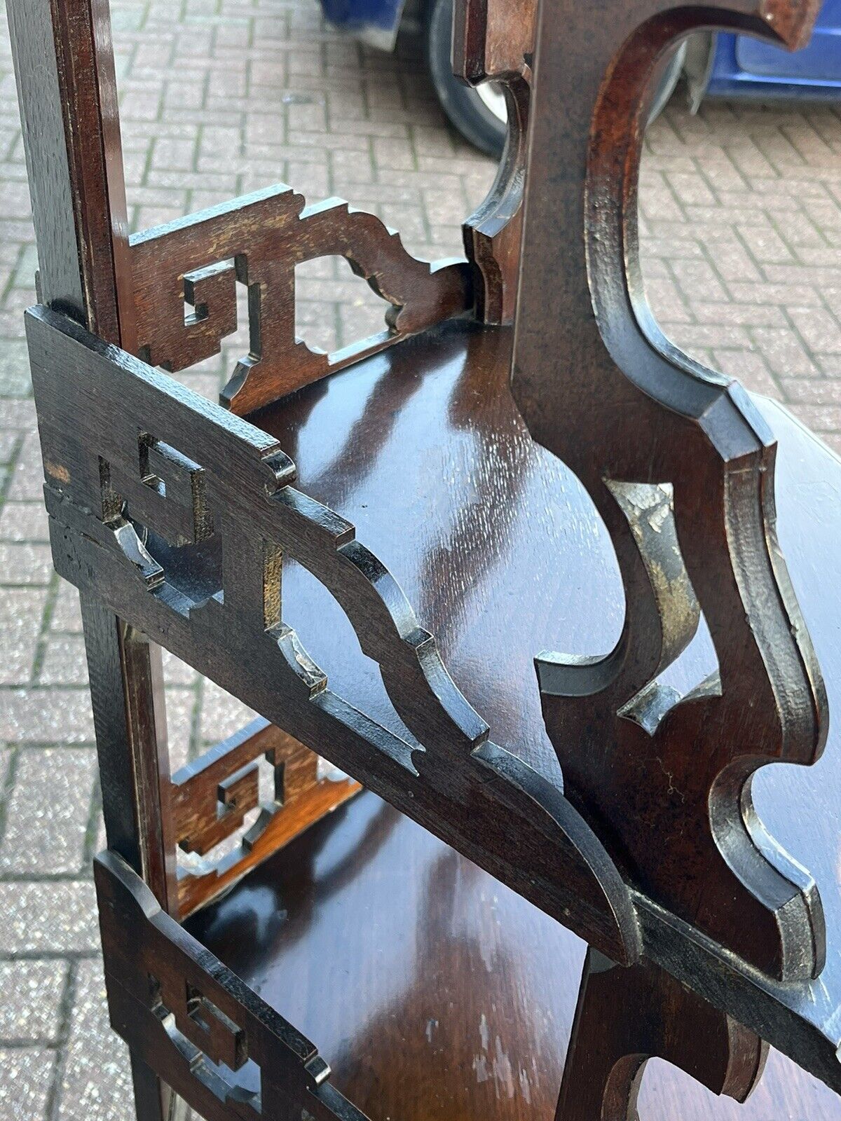 Antique Mahogany Whatnot Display Shelves