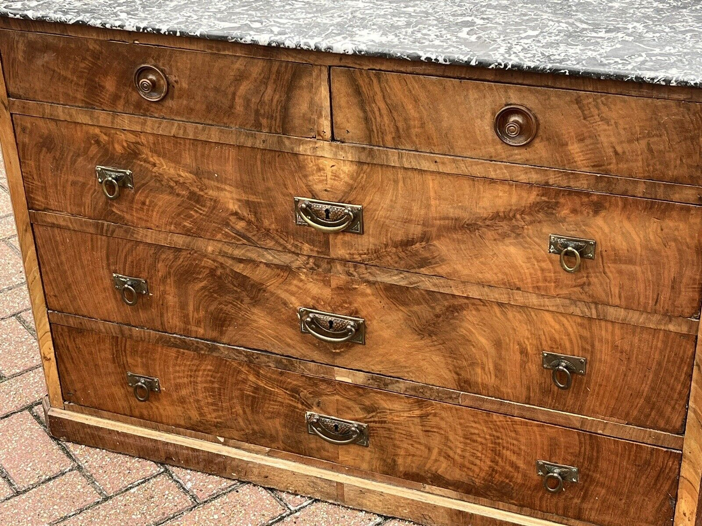 Arts & Crafts Walnut Chest Of Drawers.