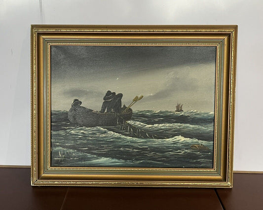 Maritime Painting , Signed Oil On Canvas :- Morley Wescomb