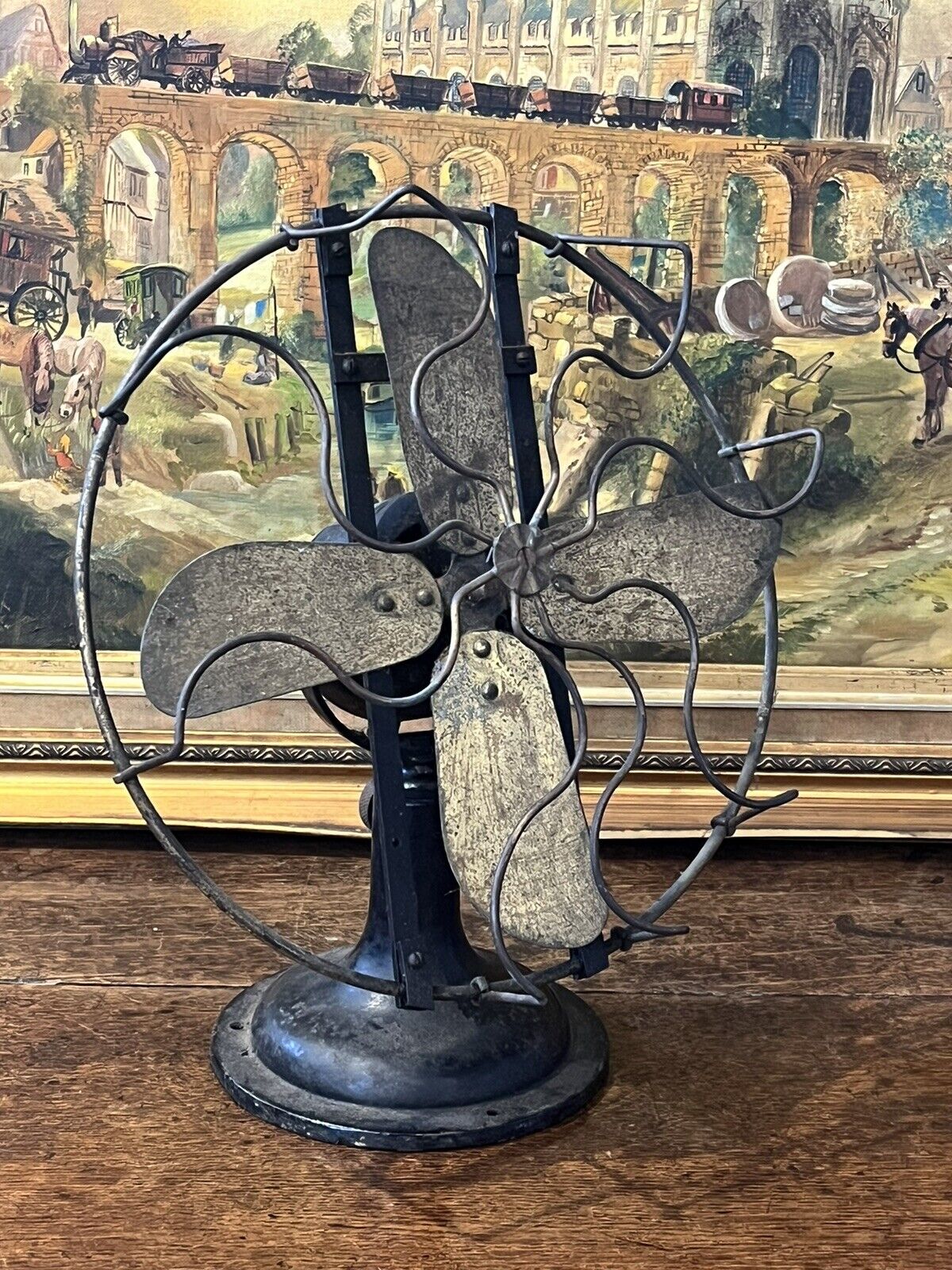 Art Deco Cast Iron Desk Fan