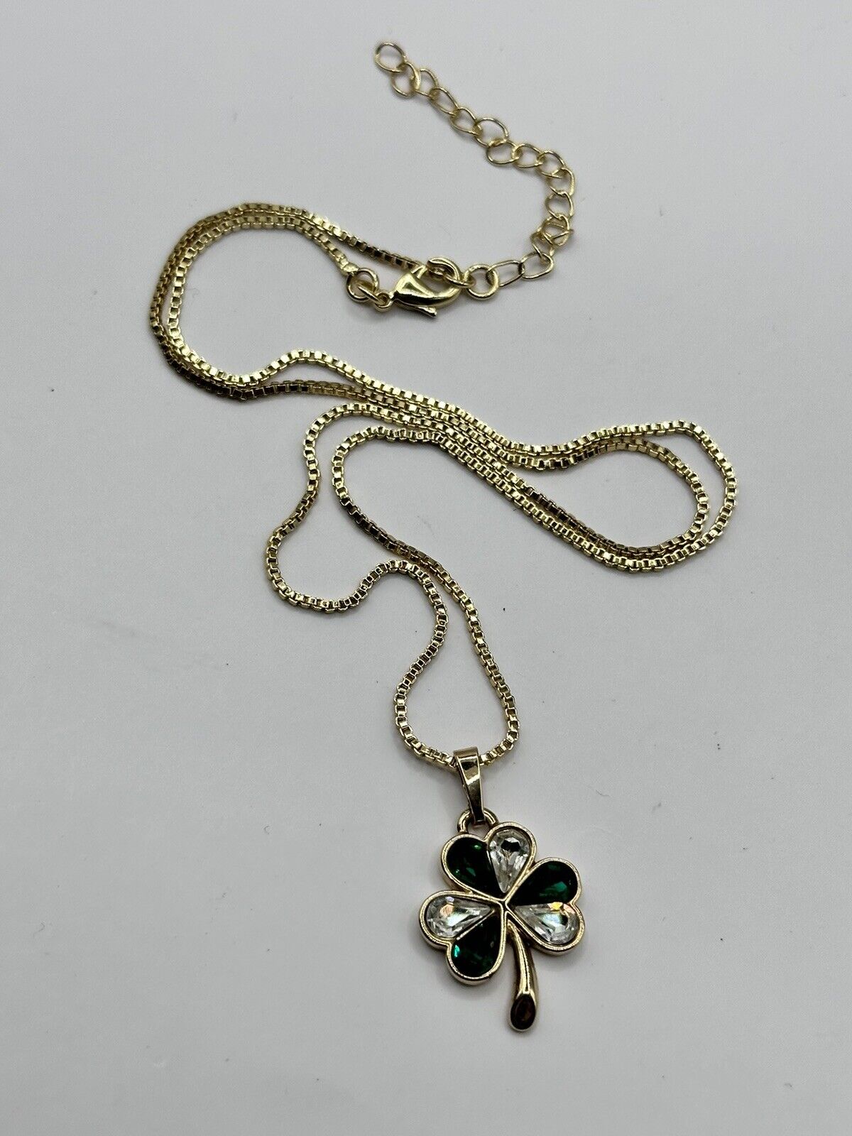 Vintage Sol D’Or Gold Plated Shamrock Lucky Pendant Necklace