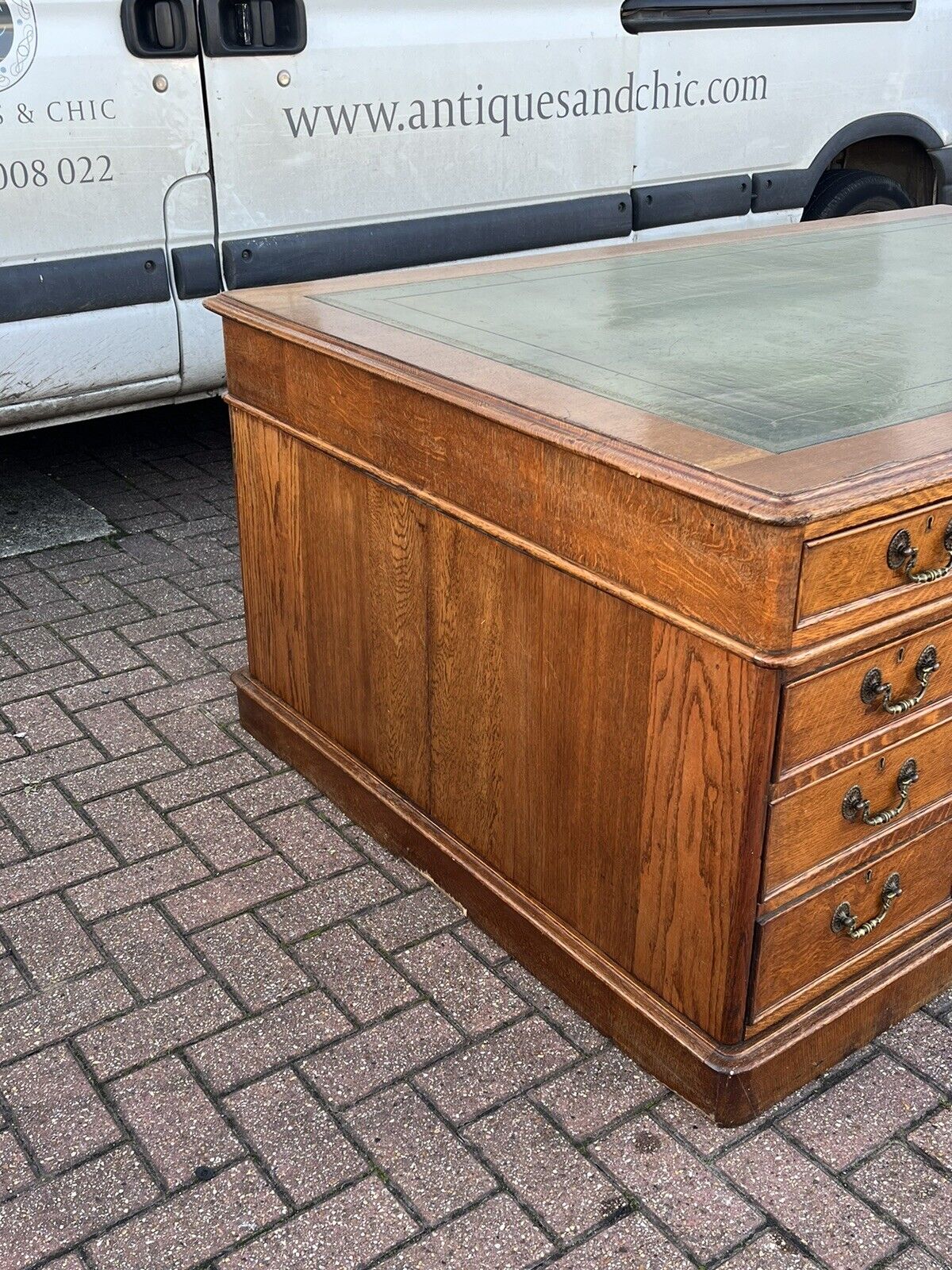 Victorian Mahogany 6x4ft  Double Sided Oak Partners Desk