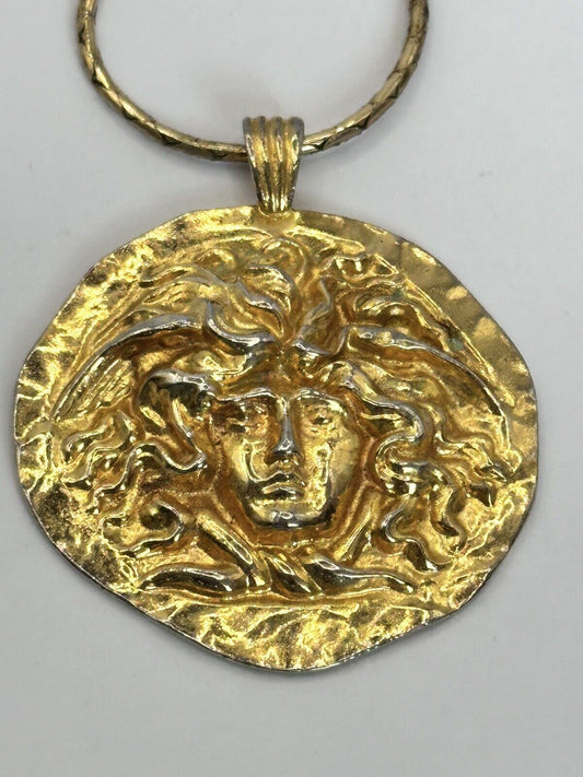 Vintage Signed Sphinx Statement Pendant Necklace