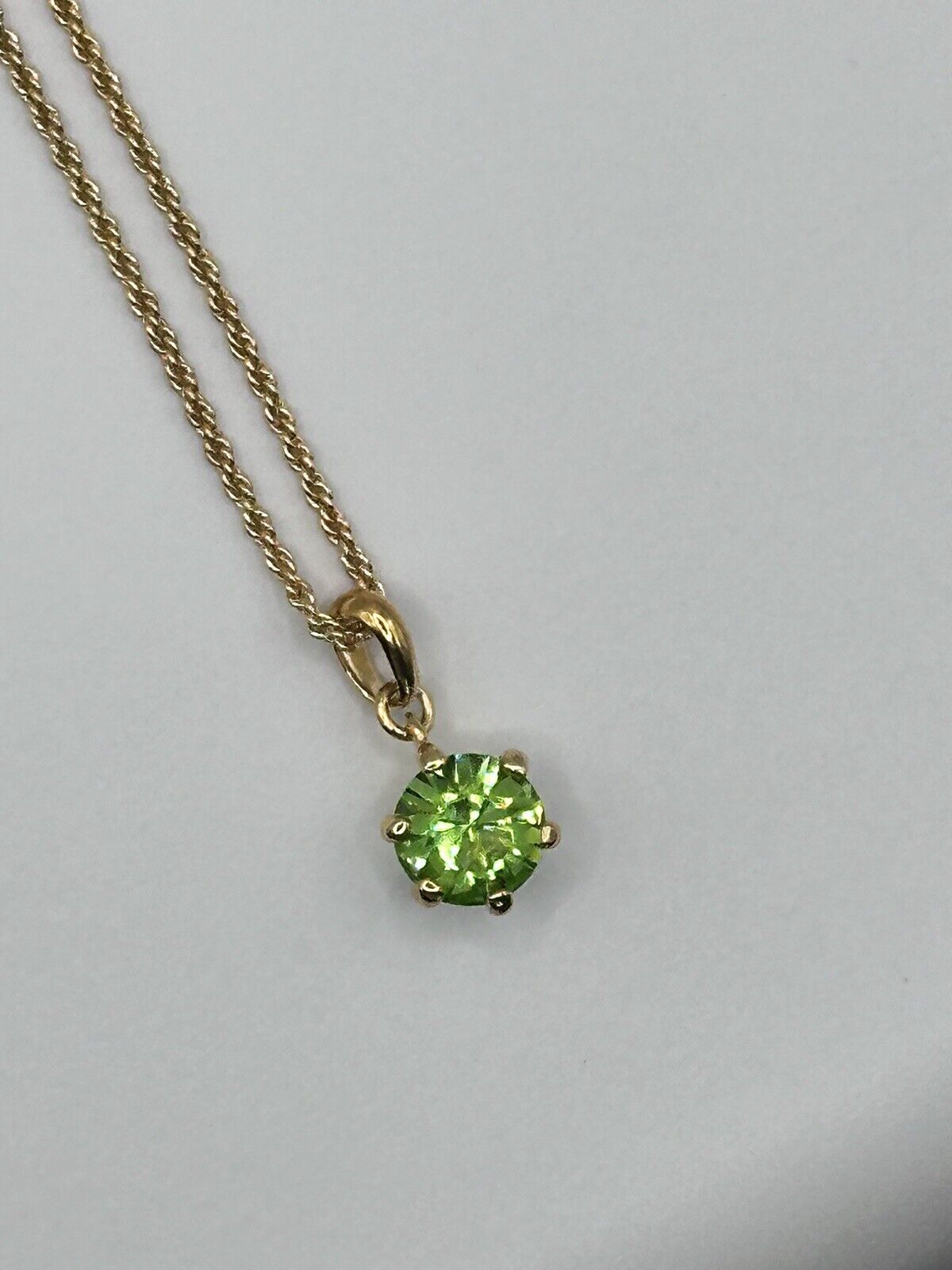 Gold Plated Necklace Made With Green Swarovski Crystal New Old Stock