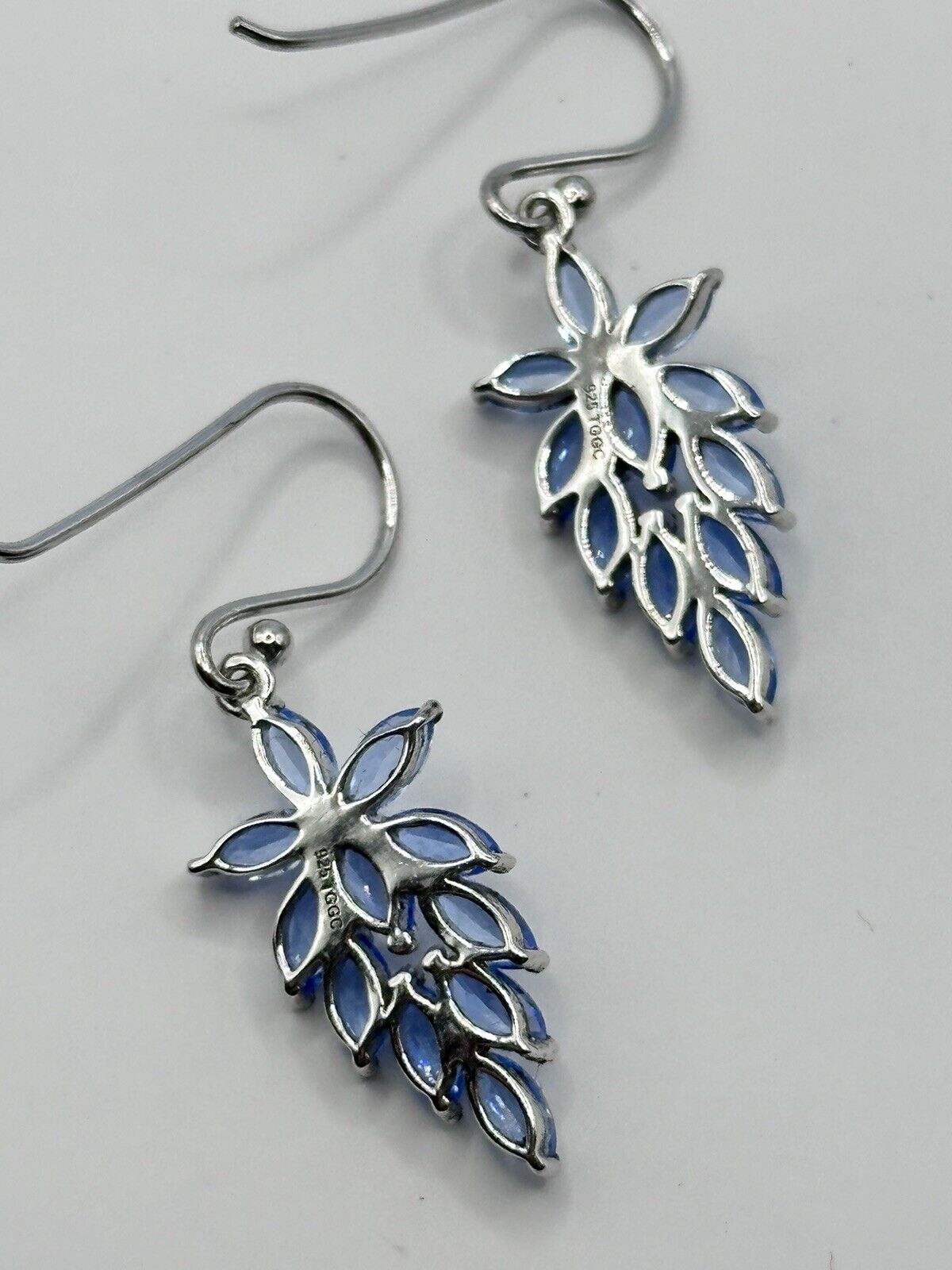 Vintage Silver 925 Blue Stone Drop Earrings