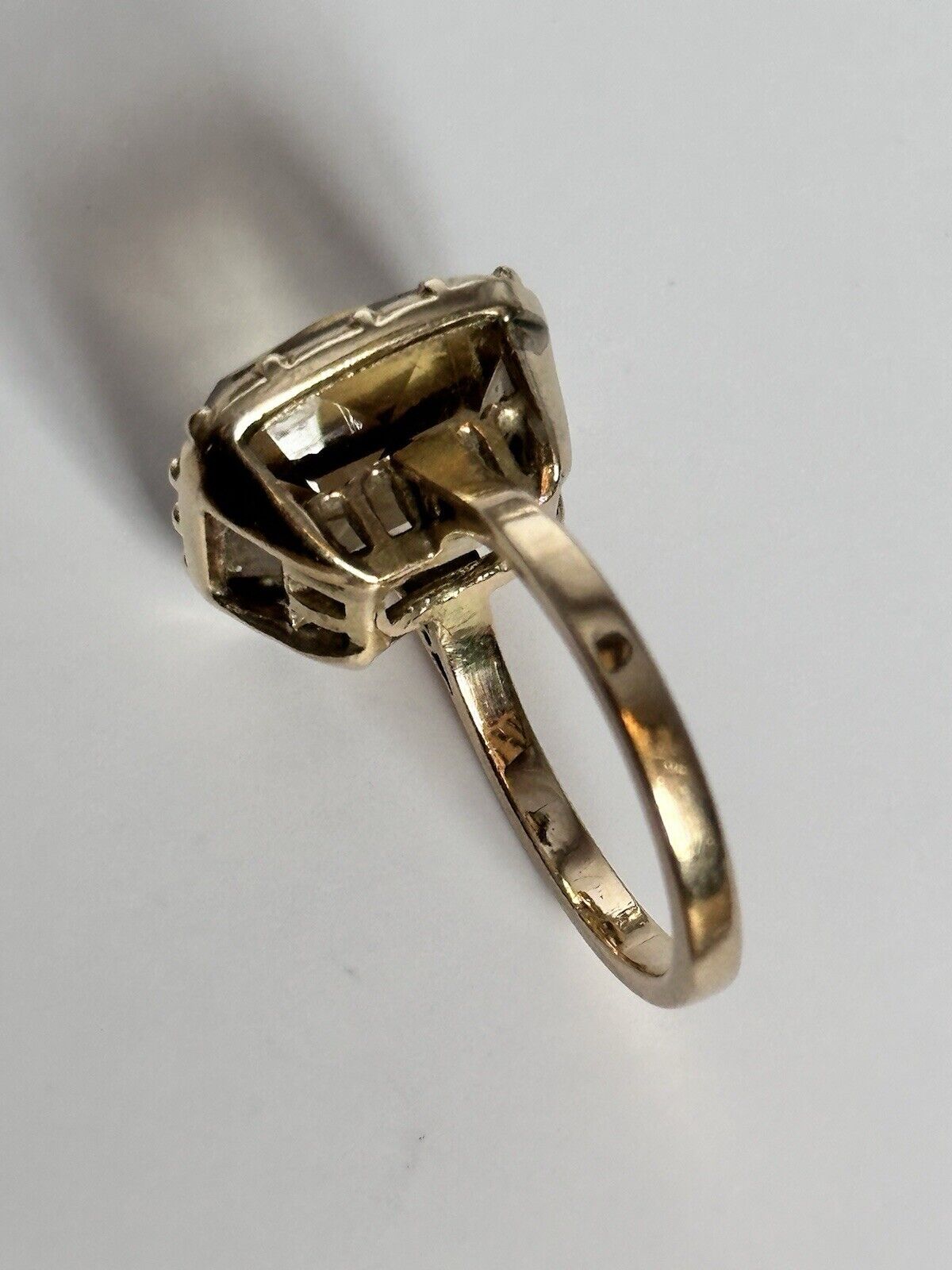 Vintage 9ct Gold Citrine Statement Cocktail Ring