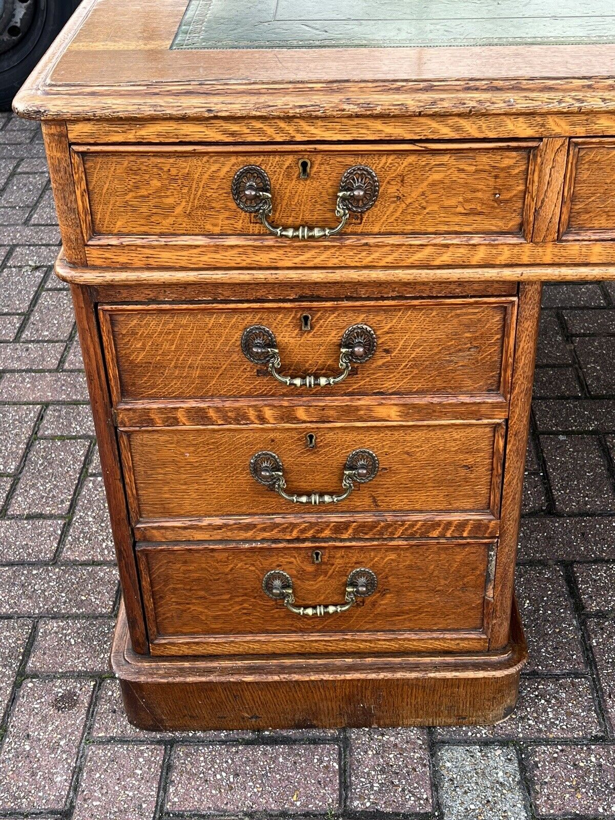 Victorian Mahogany 6x4ft  Double Sided Oak Partners Desk