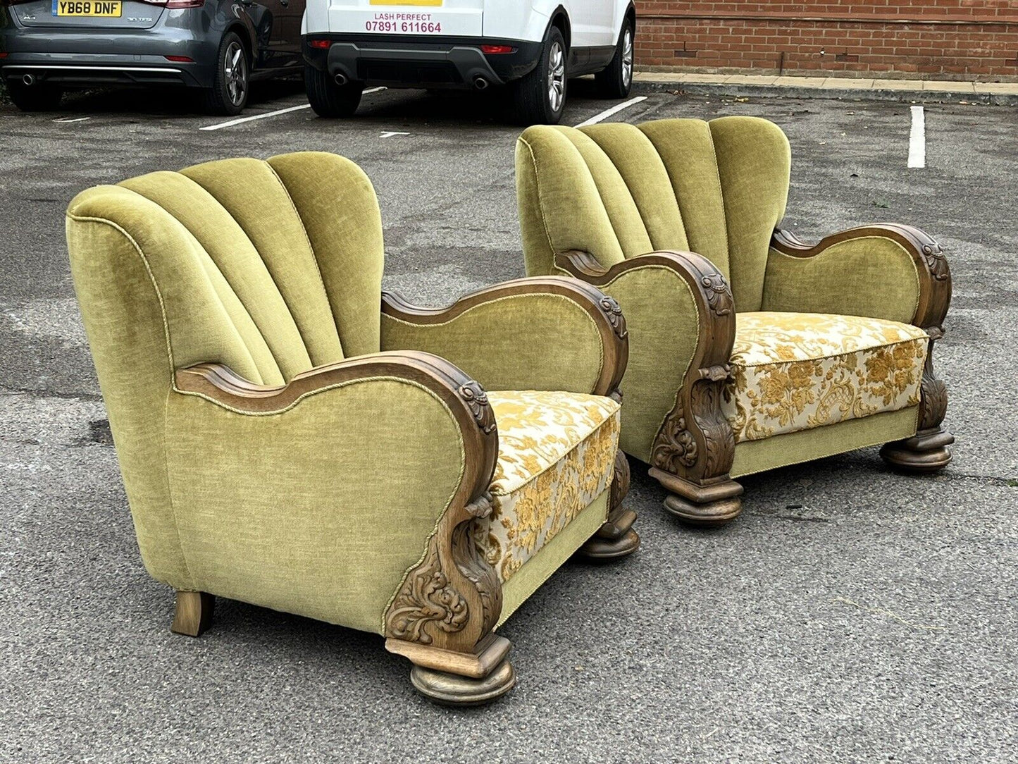 Cloudback Armchairs Very Much Art Deco Inspired, Circa 1970 Mid-Century