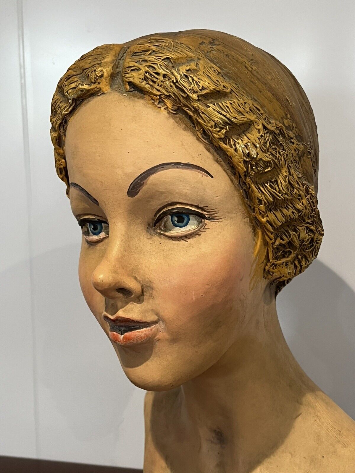 Art Deco Mannequin Head, Heavy Pottery Model, Superb Quality