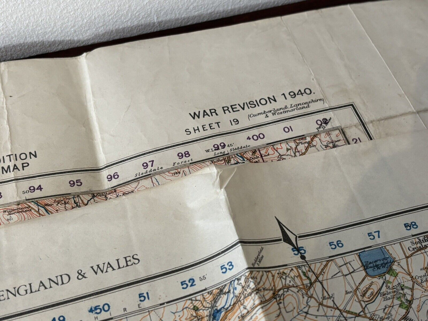 WW2 Maps. Windermere & Ulverston, Guildford & Horsham, Barnsley & Sheffield